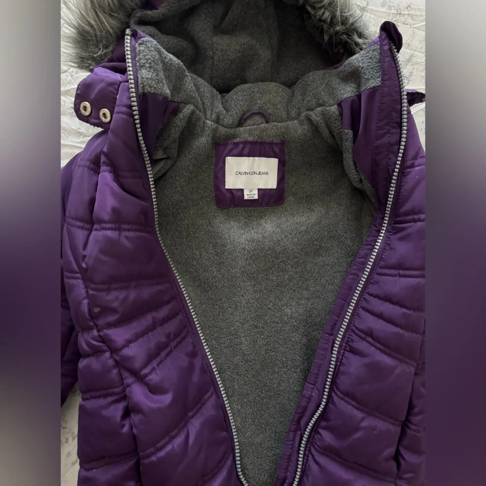 Calvin Klein Jeans Kids Purple Puffer Jacket